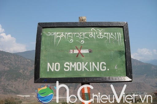 Không hút thuốc khi đi du lịch nước ngoài ở Bhutan