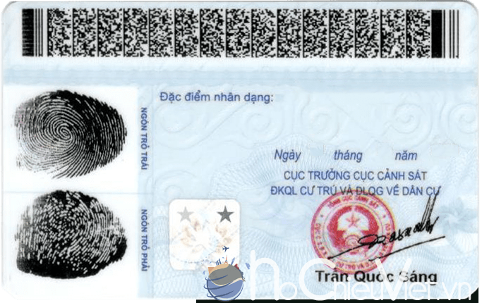 mẫu mặt sau thẻ căn cước công dân